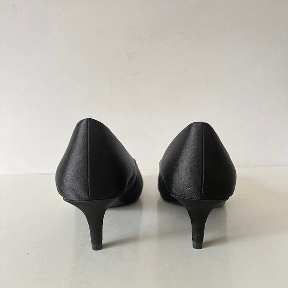 NEW LifeStride Satin Tonal Jewels Detail Cocktail Black Pump Shoes, Sz 7.5 M - Picture 12 of 16